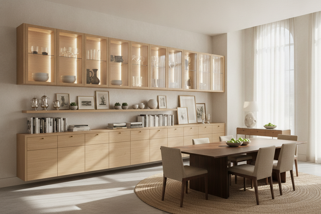 Wall Cabinets for Dining Room Storage and Display