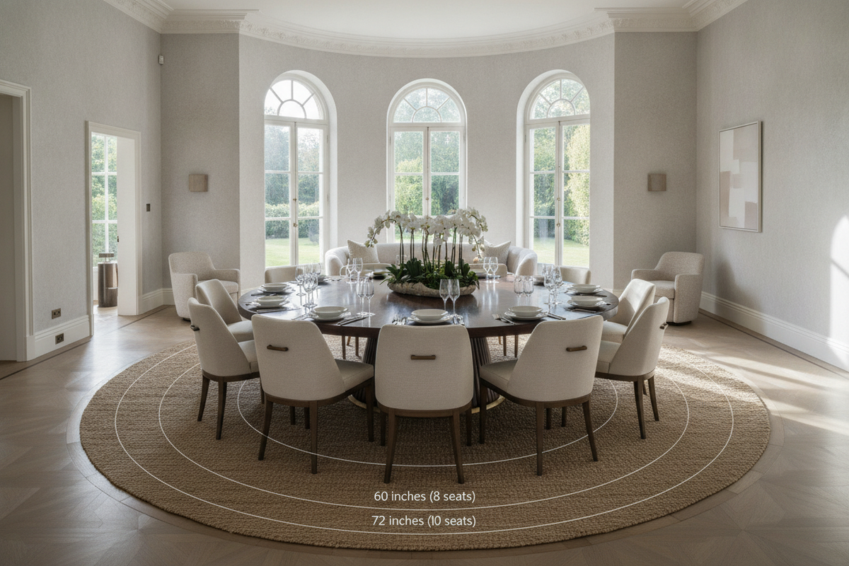 Round Table Sizes for 10: Dimensions and Room Guide