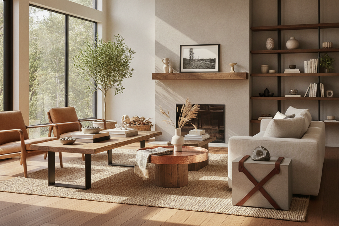 Rustic Modern Coffee Table Design and Sizing Guide