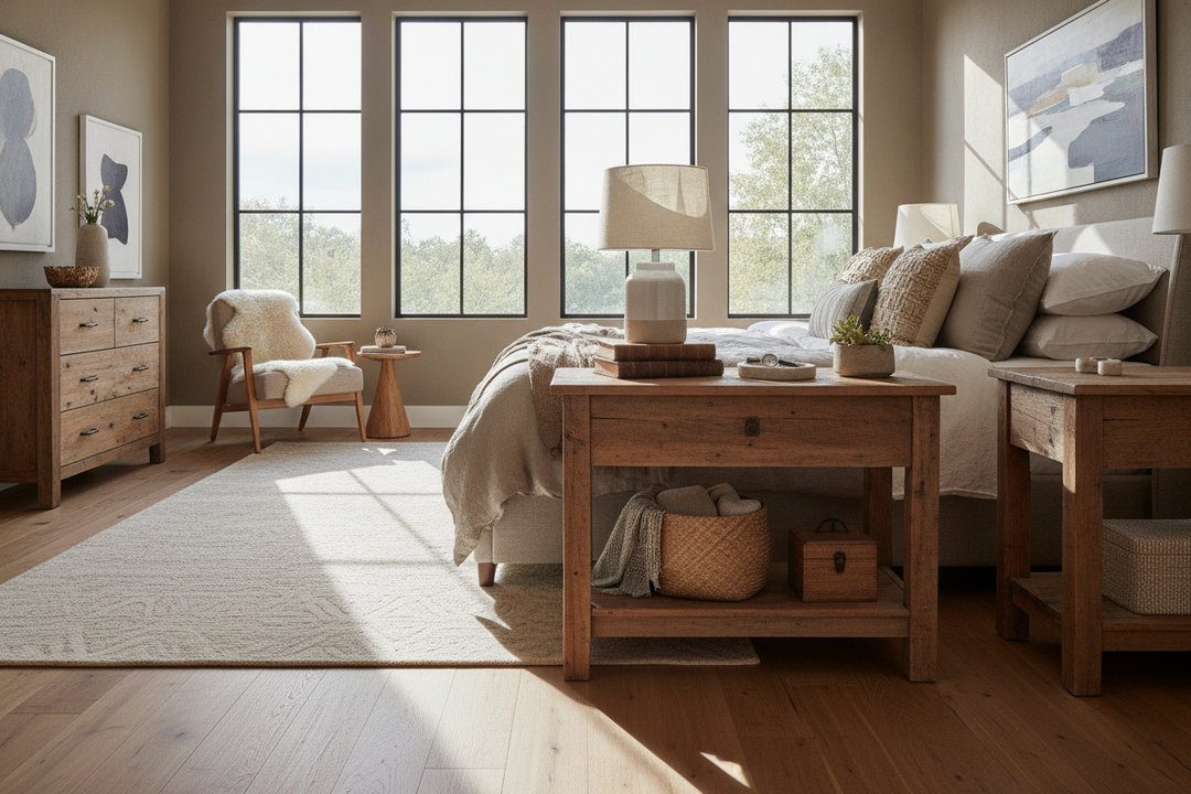 Rustic Bedside Table Guide: Sizing and Storage