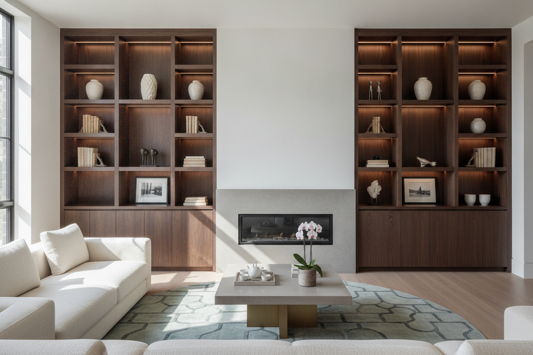 Shelving Unit Next to Fireplace: Layout and Placement