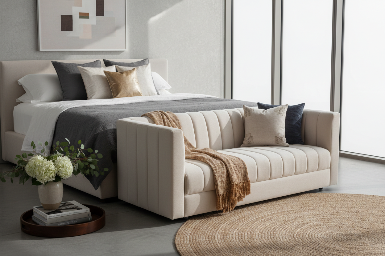 Styling a Bed End Couch for a Luxury Look