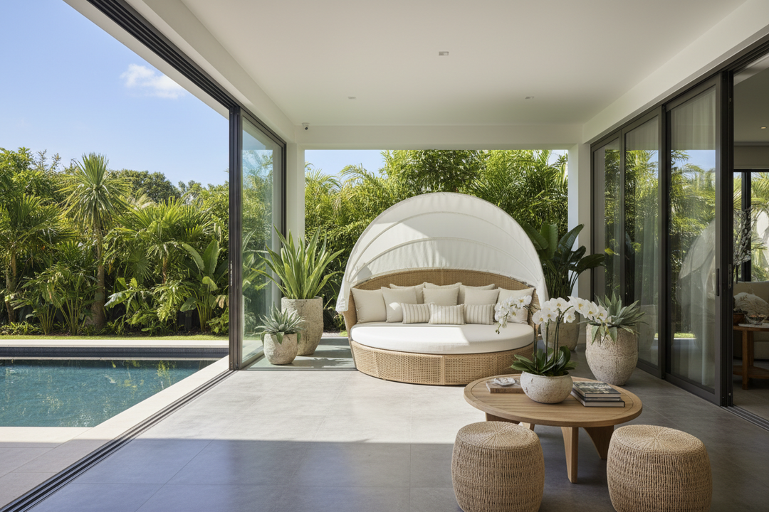 Elevate Your Patio With This Large Daybed Outdoor Styling Strategy