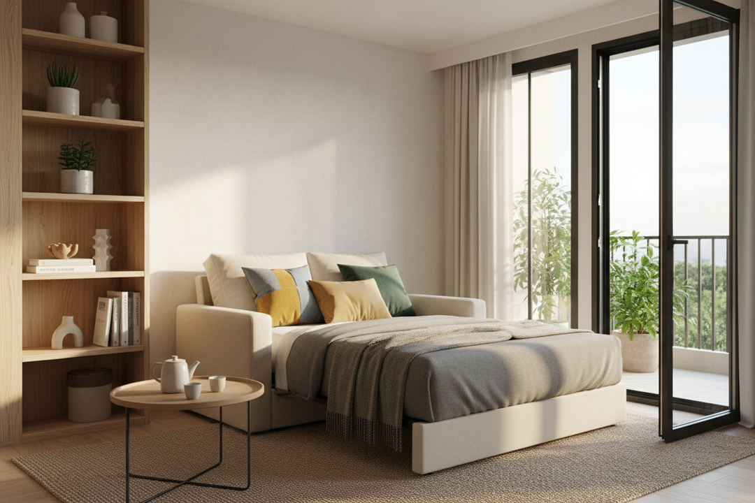 Mastering the Futon with Twin Bed Layout in Small Spaces