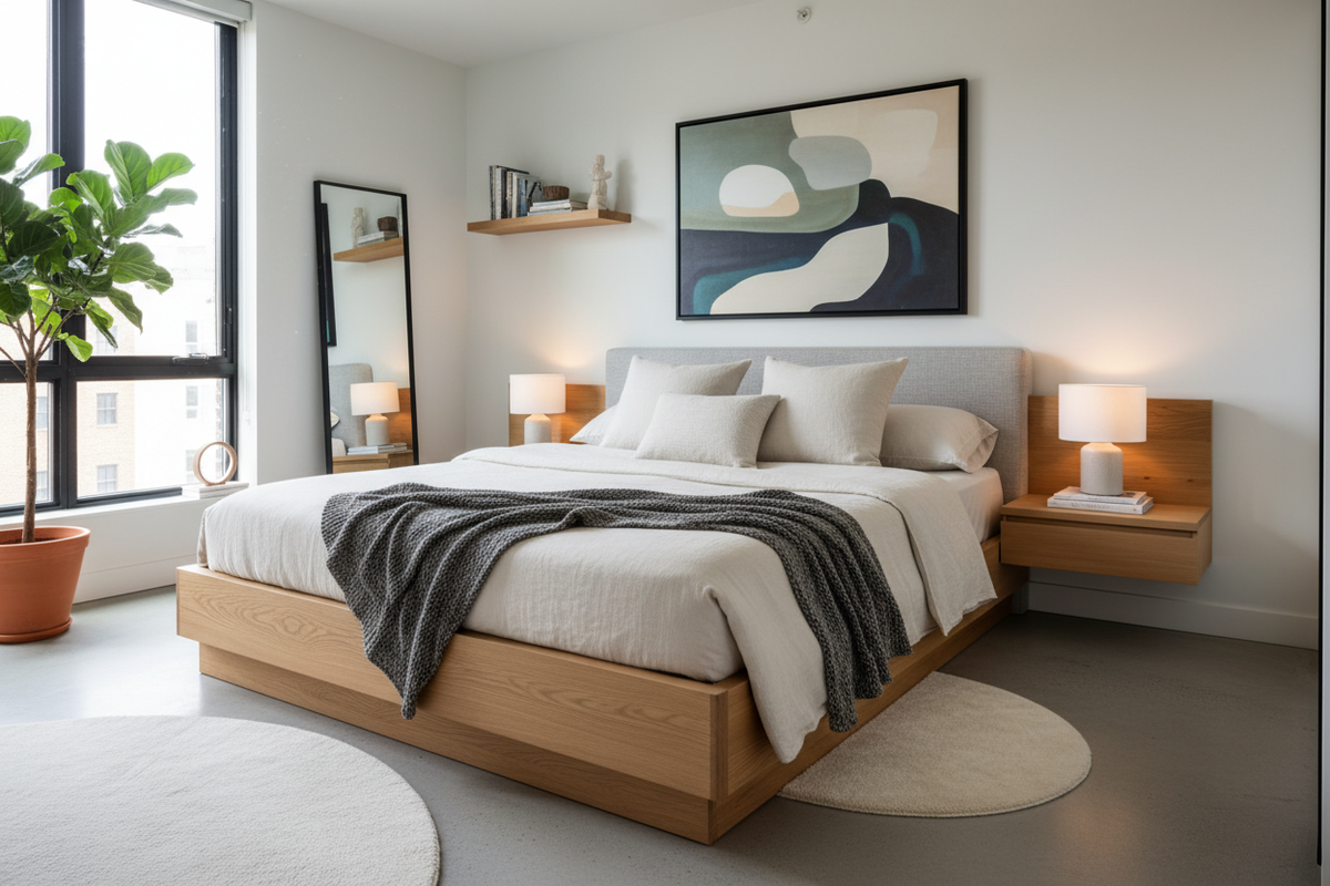 Contemporary Full Size Bed: The Secret to High-End Small Spaces