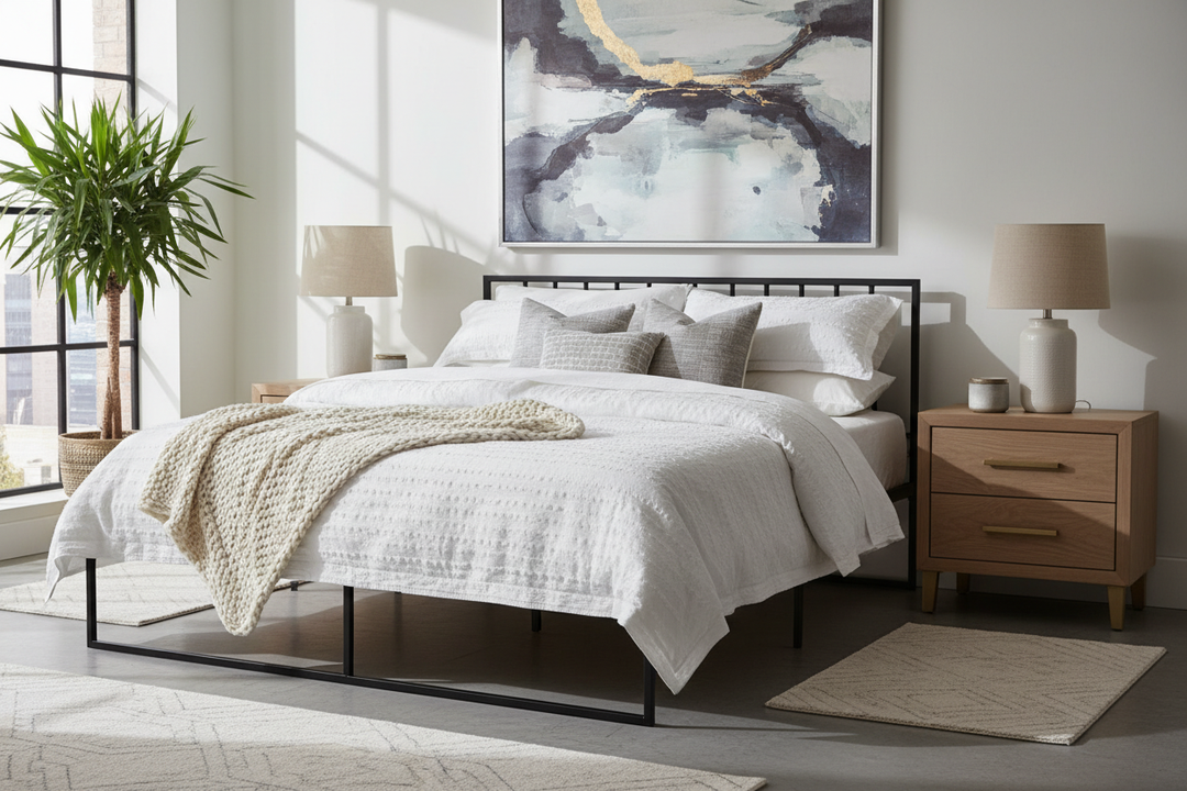 Styling a Cheap Modern Bed Frame for a High-End Look