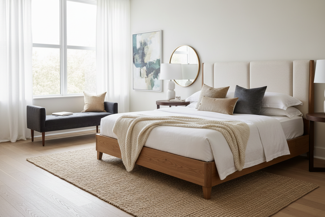 Achieve Luxury Layers with a Wood and Upholstered Queen Bed