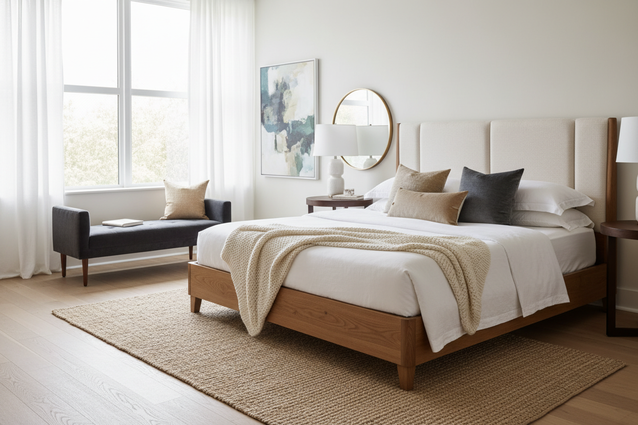 Achieve Luxury Layers with a Wood and Upholstered Queen Bed