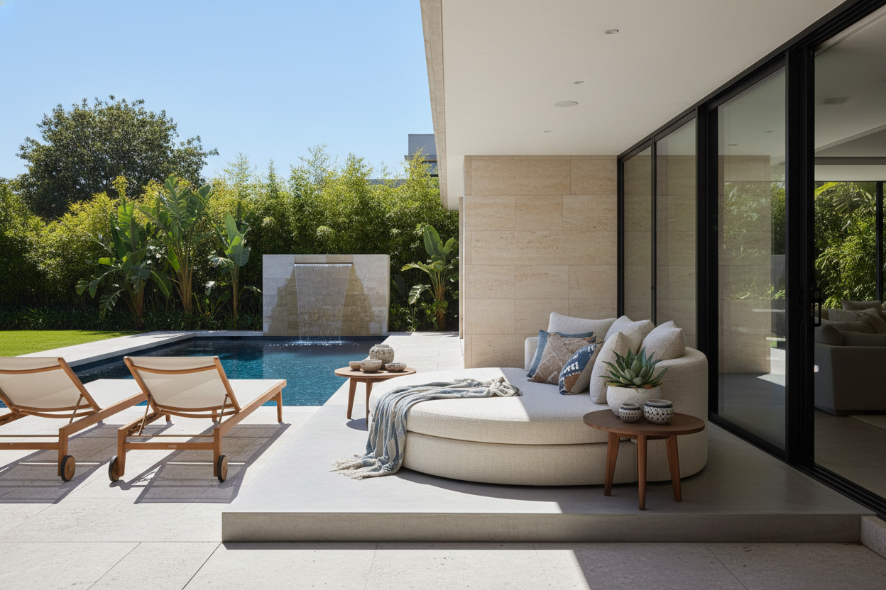 Styling an Outdoor Chaise Lounge Daybed for Luxury Patios