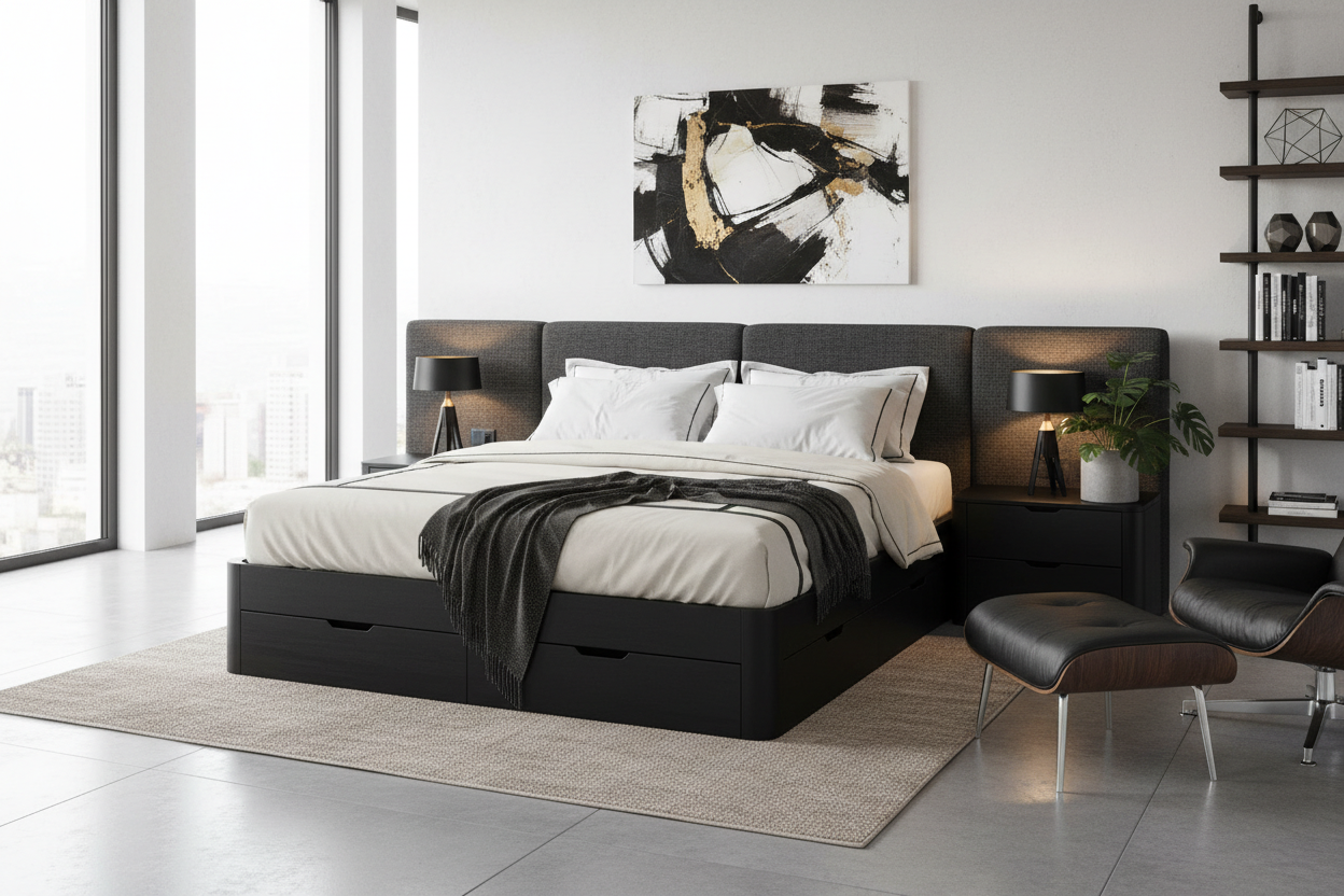 How to Style a Black Platform Bed Frame with Storage for Luxury