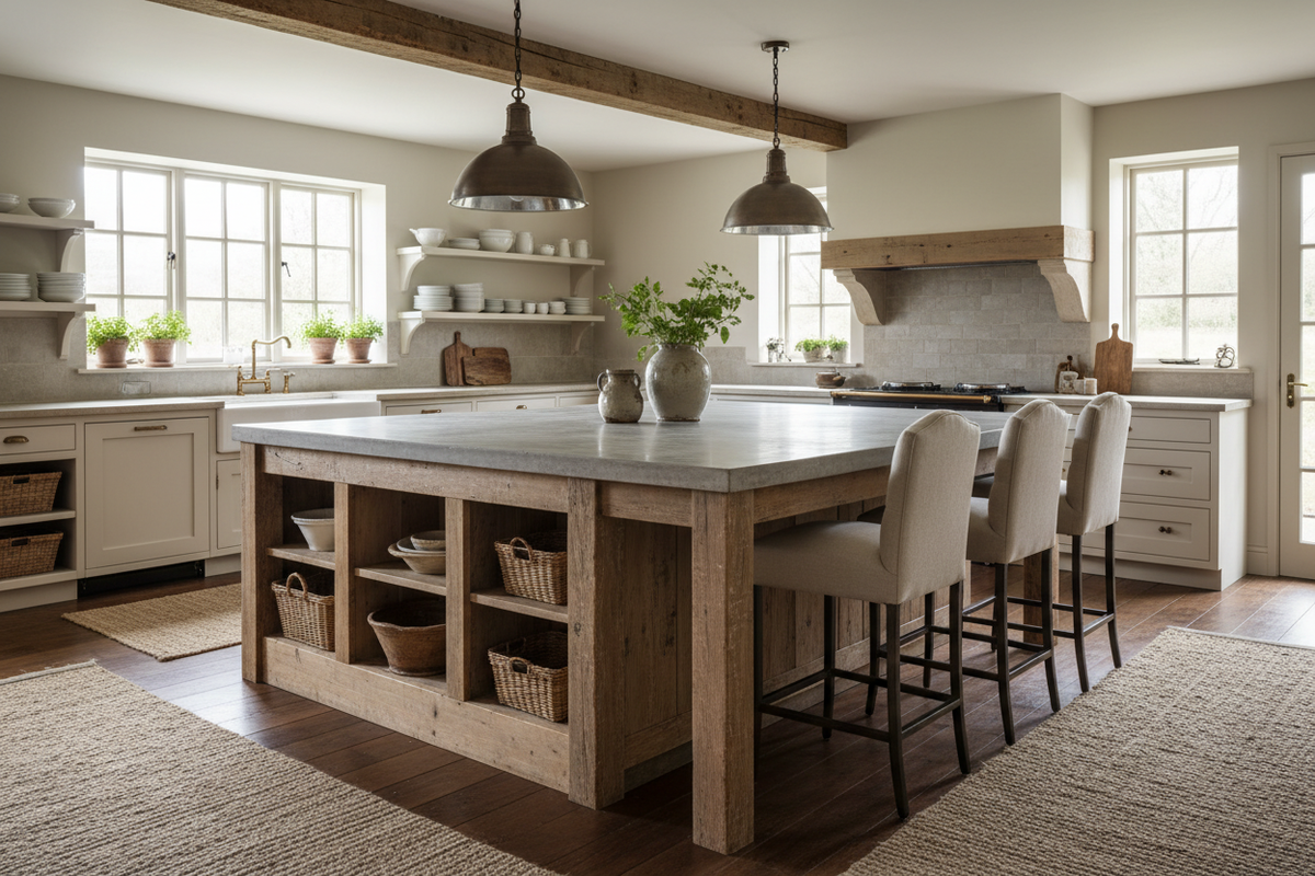How to Style a Rustic Island for a Timeless Kitchen