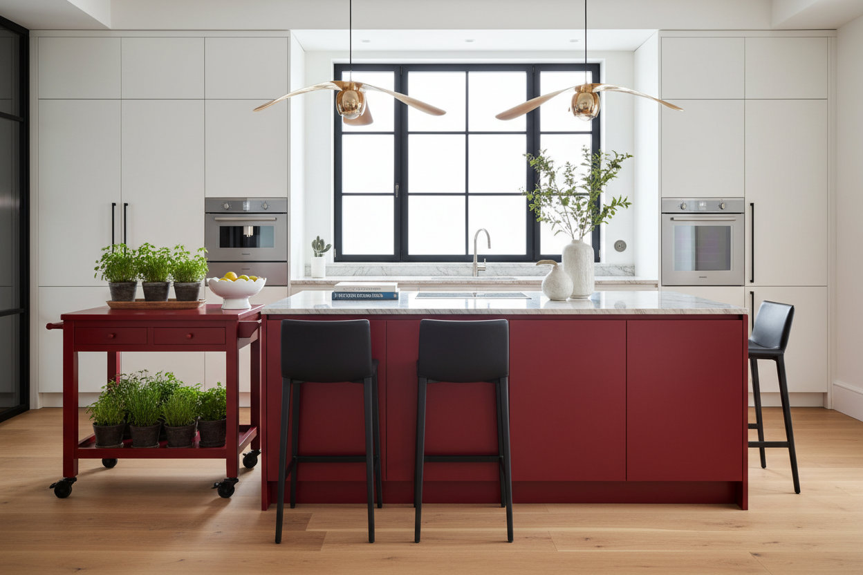 How to Style a Kitchen With Red Island for a Luxury Look