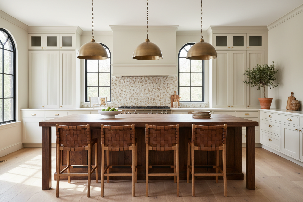 How to Style a Brown Kitchen Island for a Timeless Look