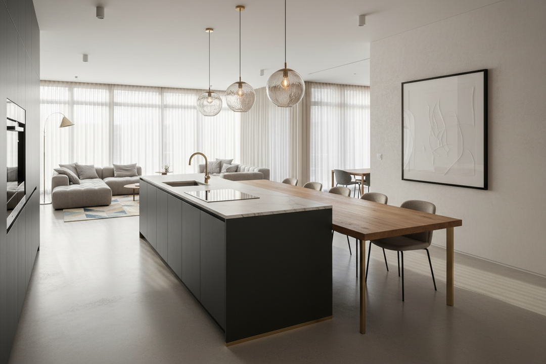 Elevate Your Open Plan With a T-Shaped Kitchen Island