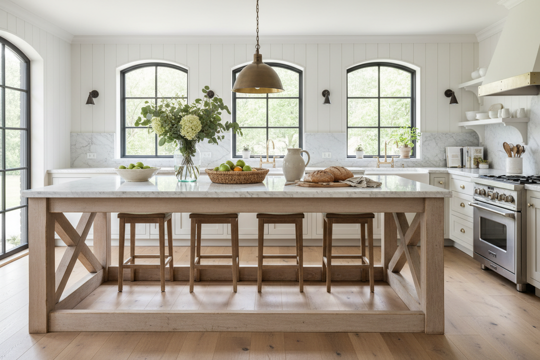 Styling a Kitchen Island with X on End for Timeless Appeal