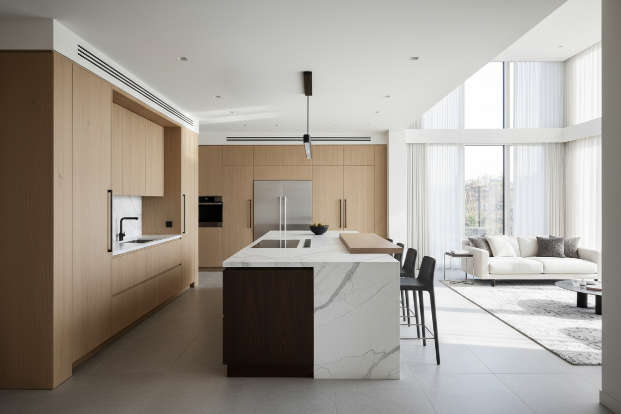 Designing Seamless Kitchen Floor Plans with Large Island