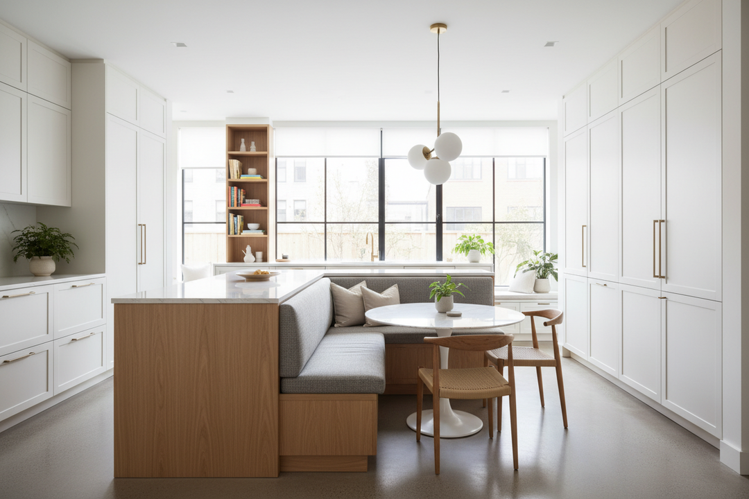Designing a Banquette Seating Kitchen Island for Maximum Flow