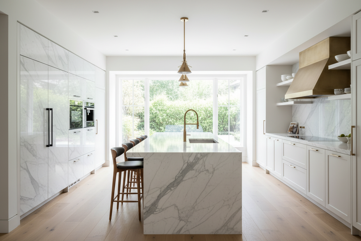 Designing 8 Foot Island Seating for a Luxury Kitchen Flow