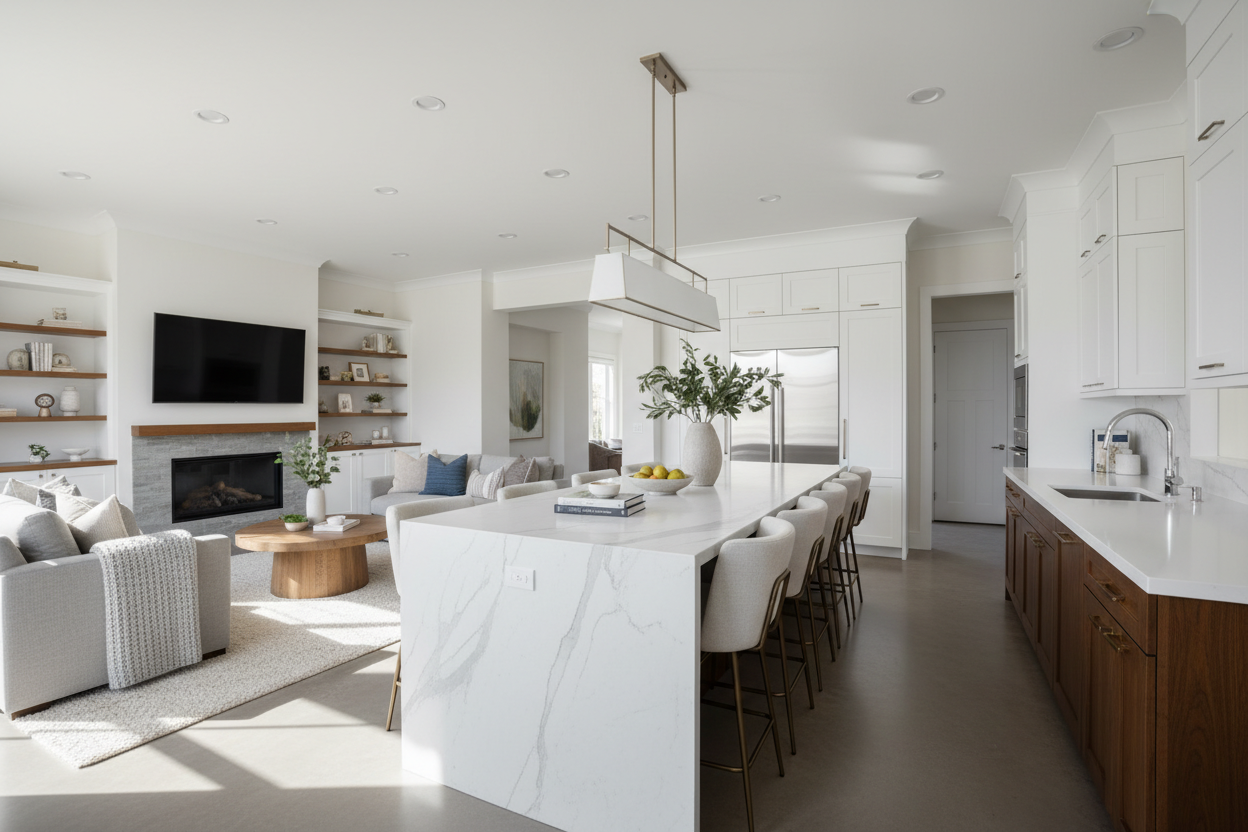 Designing the Perfect Kitchen Island Overlooking Family Room