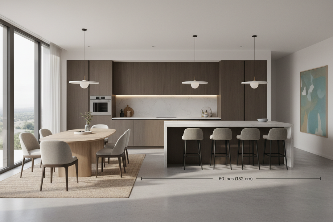 Avoid Traffic Jams: Space Between Island Seating and Dining Table