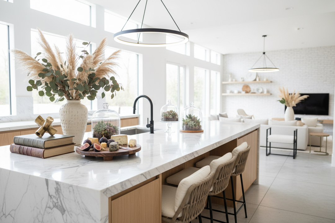How to Style Big Kitchen Island Decor for a Luxury Look