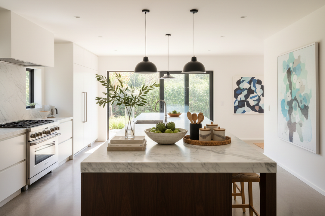 Styling a Long Kitchen Island: The Art of Visual Balance