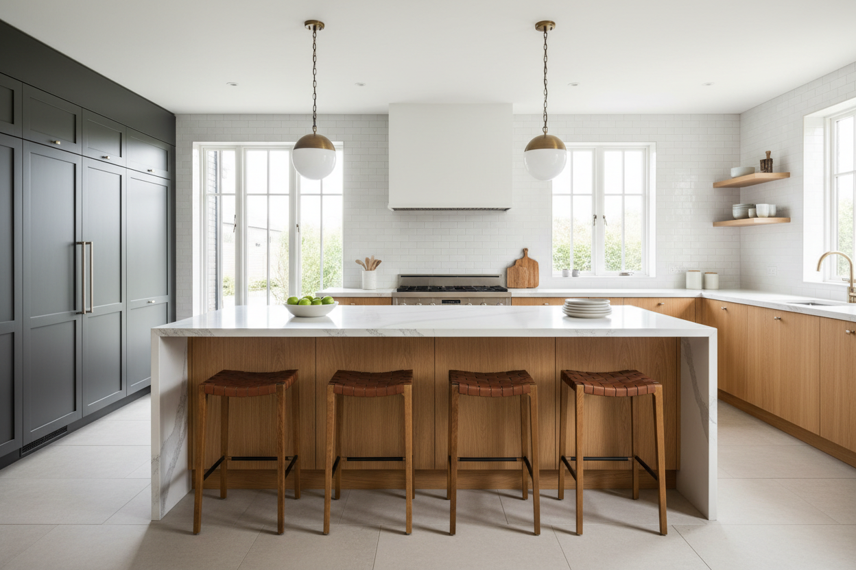 The Layout Secret: Kitchen Island With Overhang on Two Sides