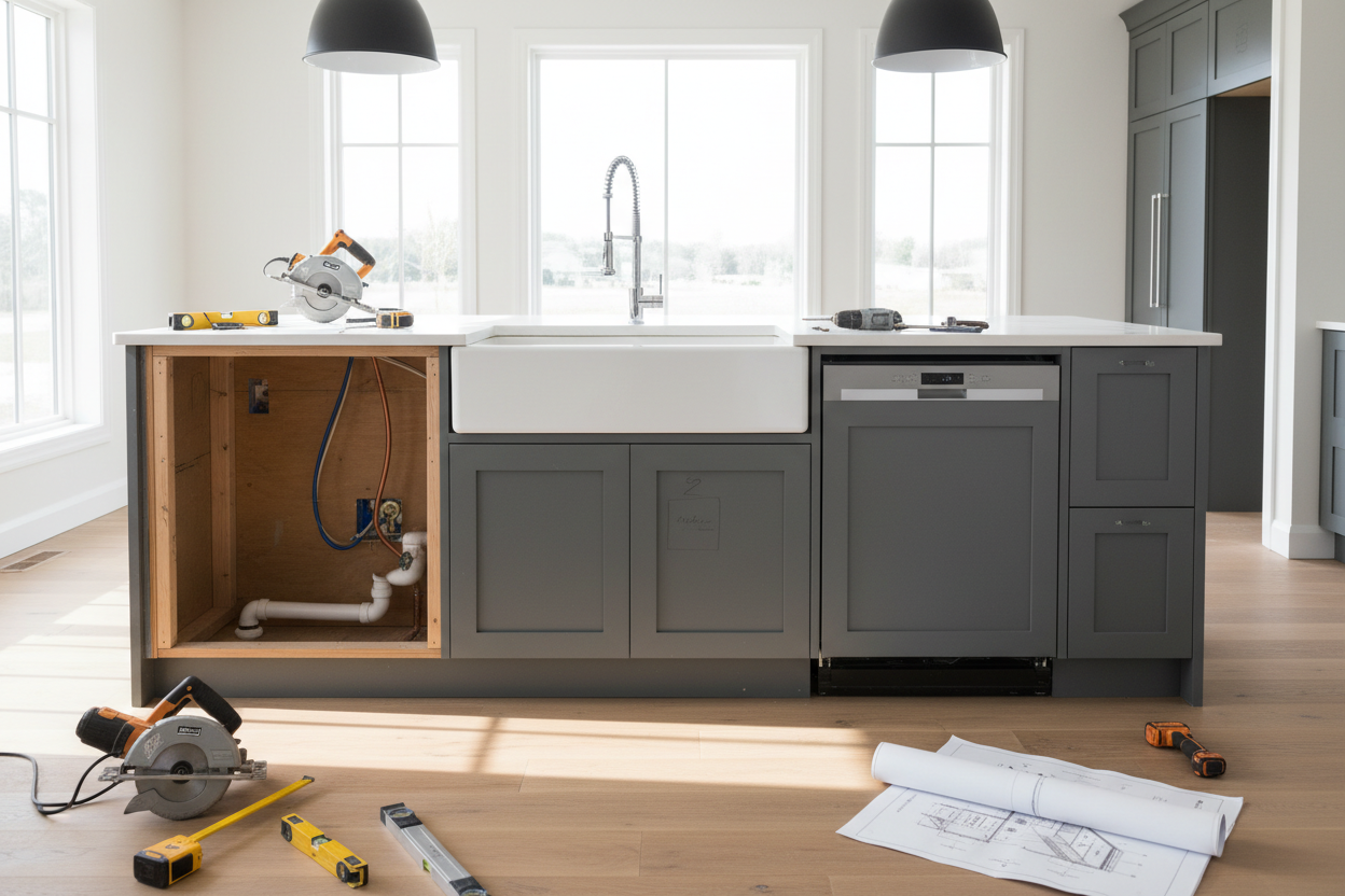 Building a Kitchen Island with Sink and Dishwasher: The Expert Guide
