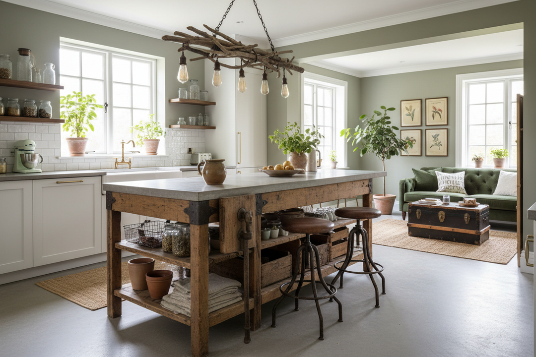 How to Style a Salvage Kitchen Island for a Bespoke Look