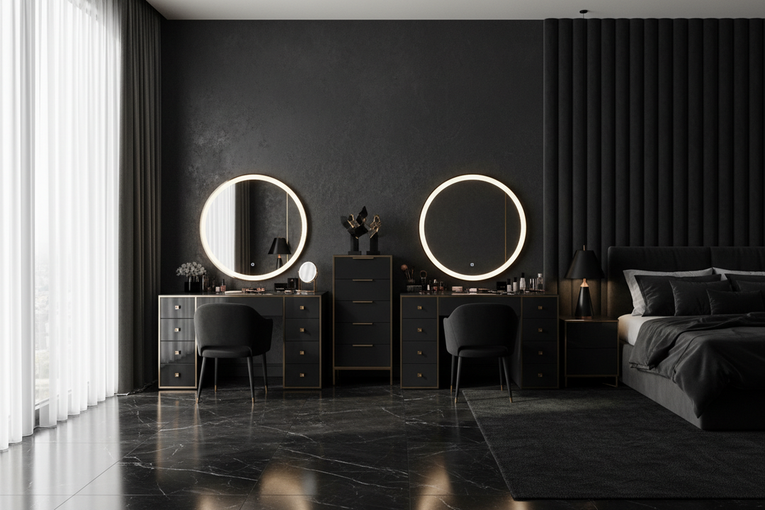 Designing with Black Makeup Vanities for a Luxe Bedroom Aesthetic