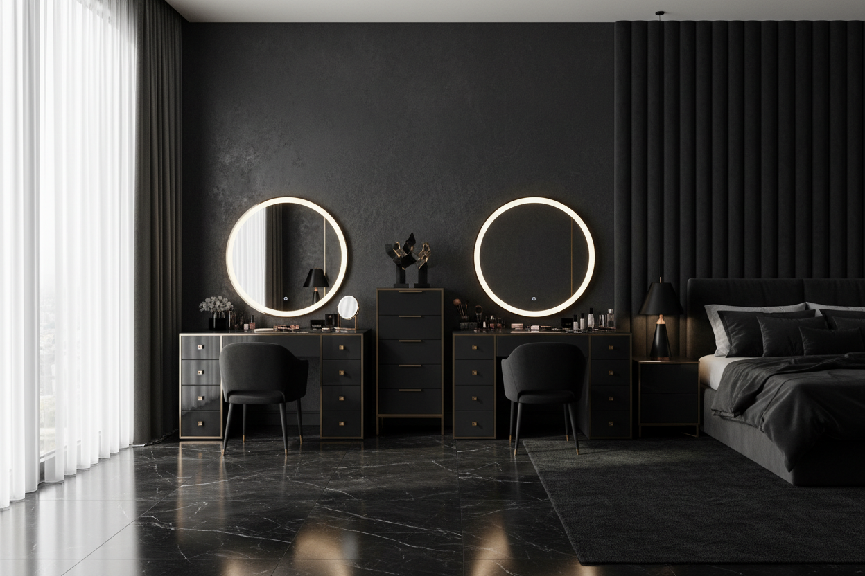 Designing with Black Makeup Vanities for a Luxe Bedroom Aesthetic