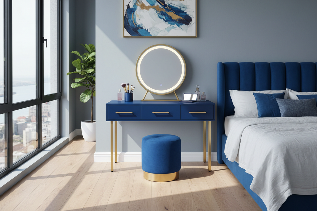 Elevate Your Routine: Styling the Perfect Blue Makeup Vanity