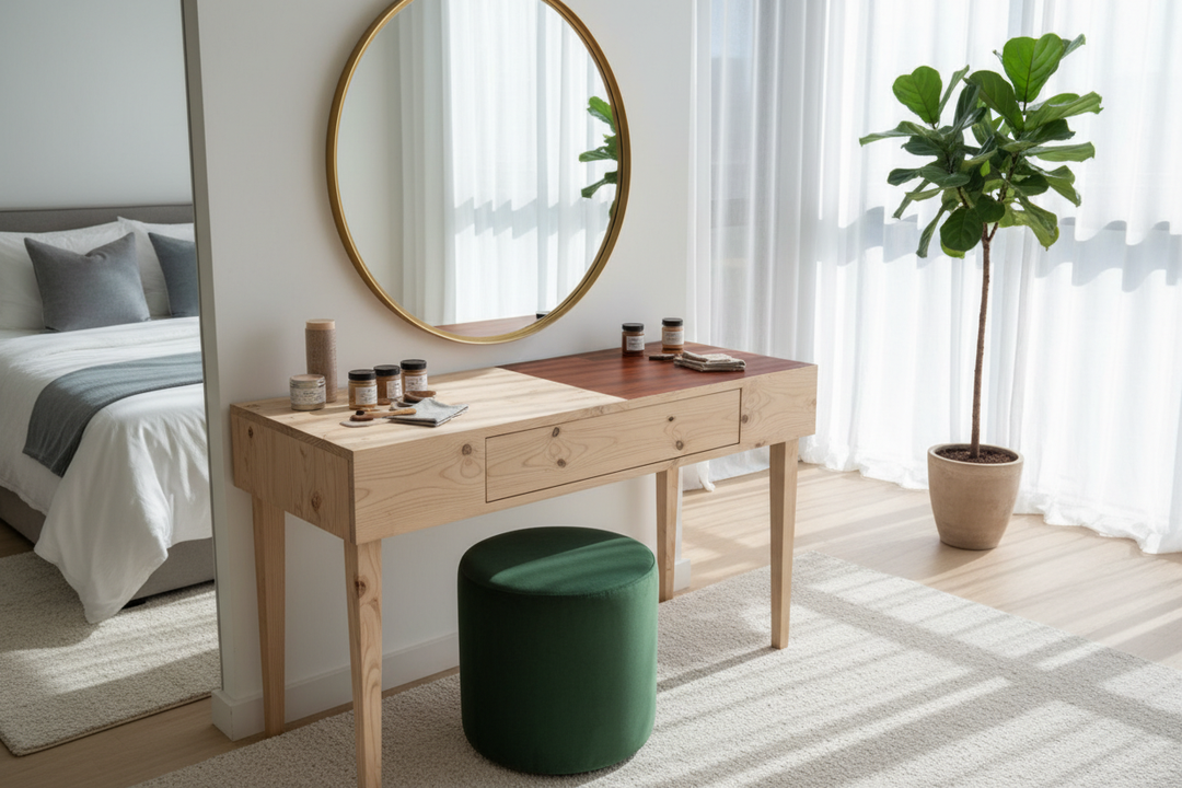 Customize Your Unfinished Makeup Vanity for a High-End Look