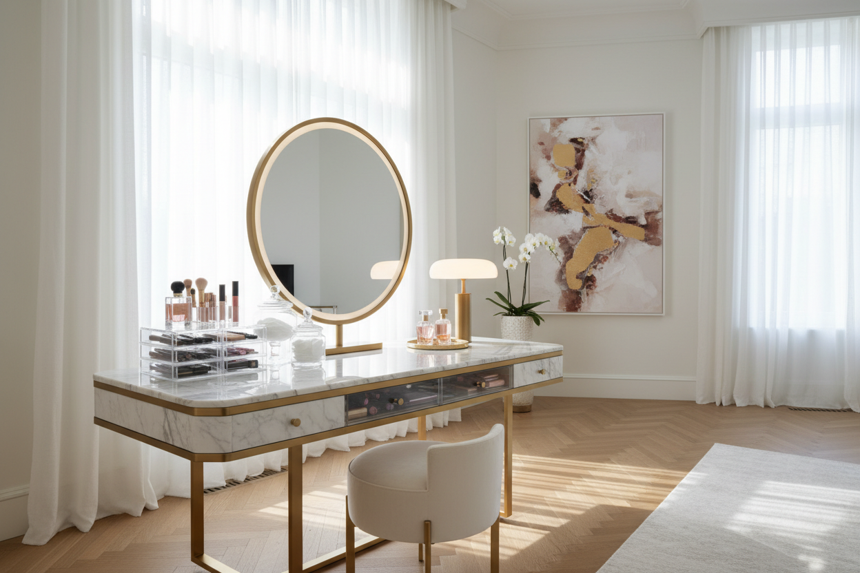 Curating Makeup Vanity Items for a Luxury Boudoir Aesthetic