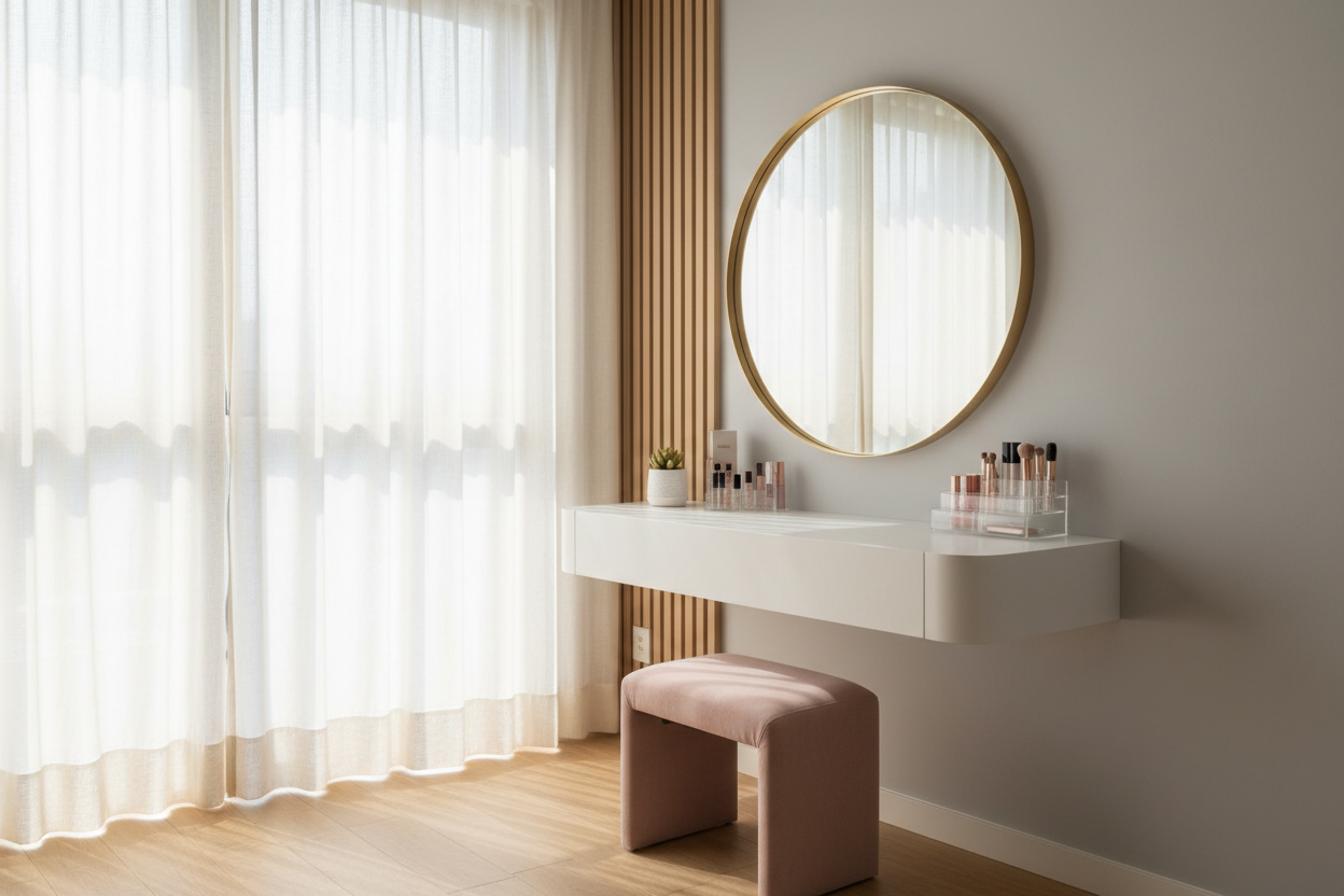 Mastering Small Spaces With A Wall Hanging Makeup Vanity