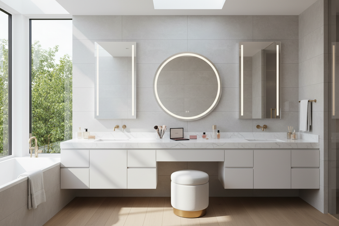 Designing the Perfect Bathroom Counter with Makeup Vanity