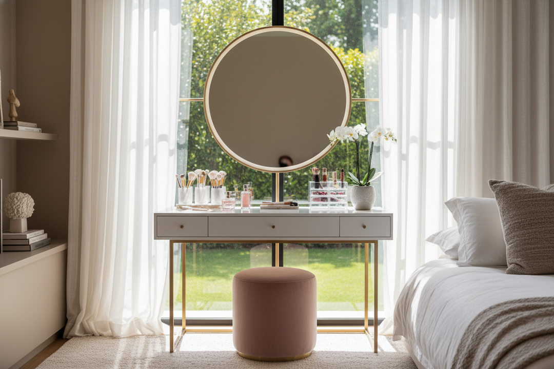 How to Style a Makeup Vanity in Front of Window Flawlessly