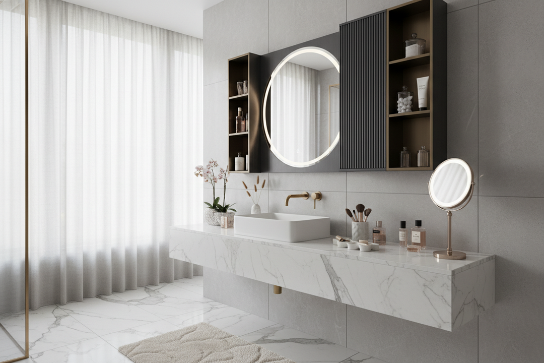 How to Style a Cosmetic Cabinet with Mirror for a Luxury Look