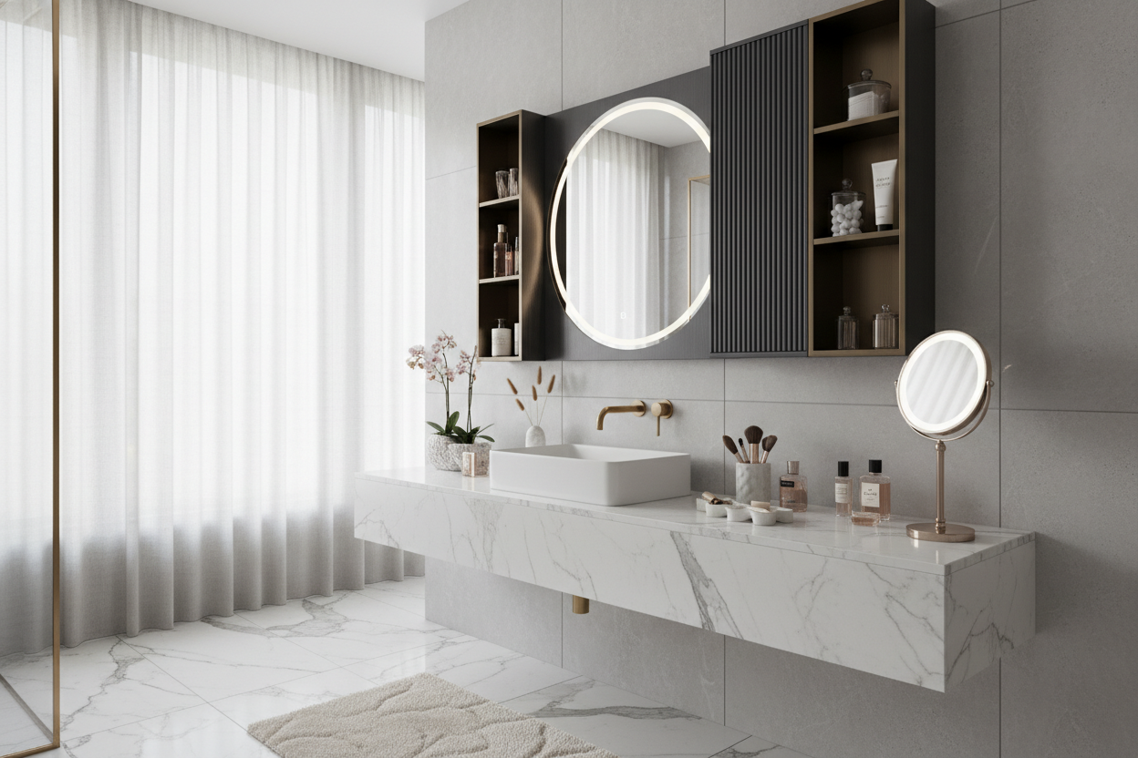 How to Style a Cosmetic Cabinet with Mirror for a Luxury Look