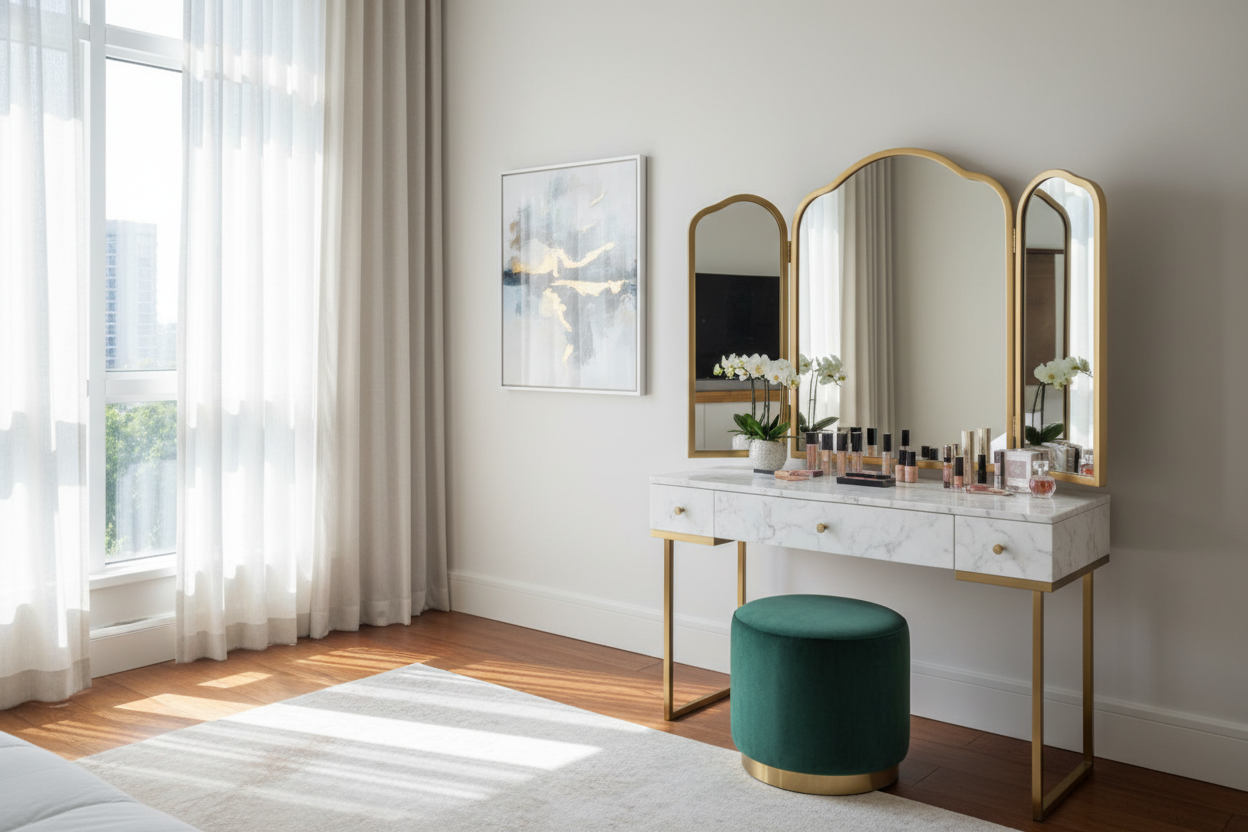 How to Style a Fold Out Vanity Mirror for a Luxury Look