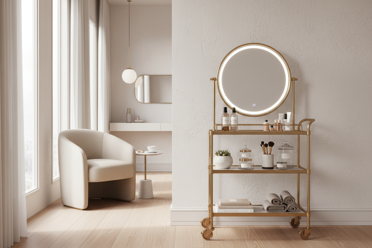 Why a Beauty Cart With Mirror Is the Ultimate Small Space Hack