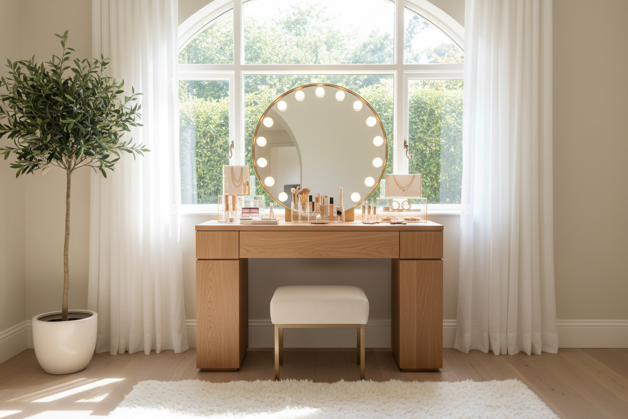 How to Style a Wood Vanity Makeup Station for a Luxury Look
