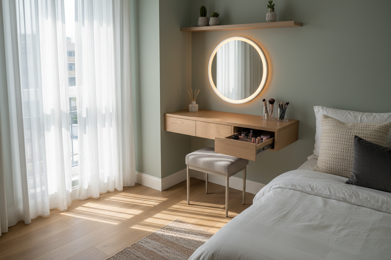 How to Fit a Small Makeup Vanity into Small Spaces Perfectly