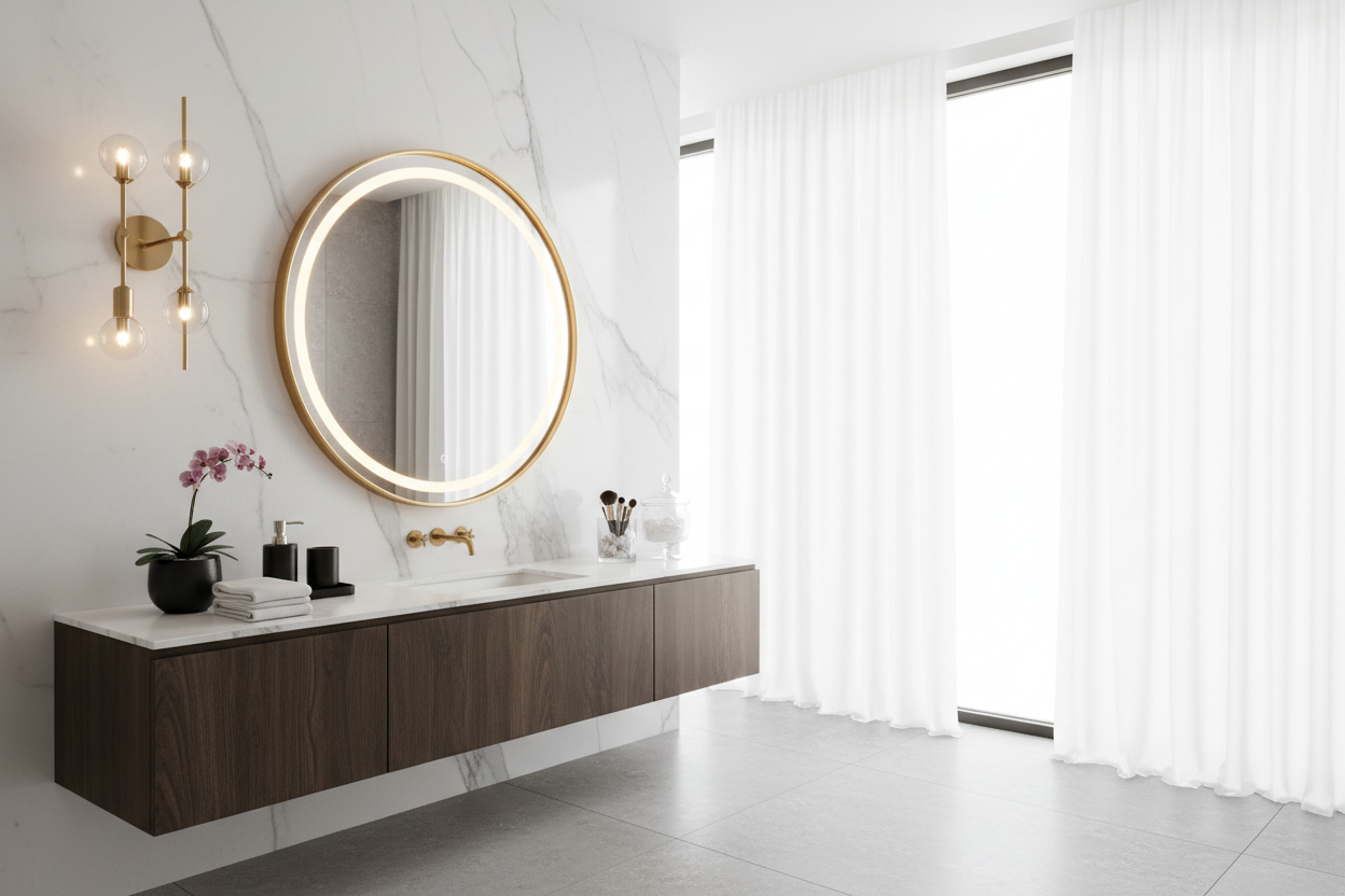 How to Style a Lighted Makeup Mirror for a Luxury Vanity