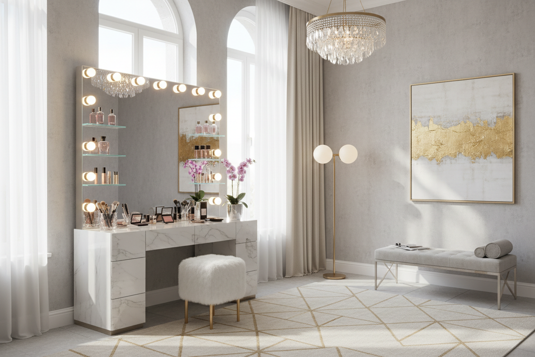 How to Style a Makeup Vanity with LED Lights for a Luxury Look