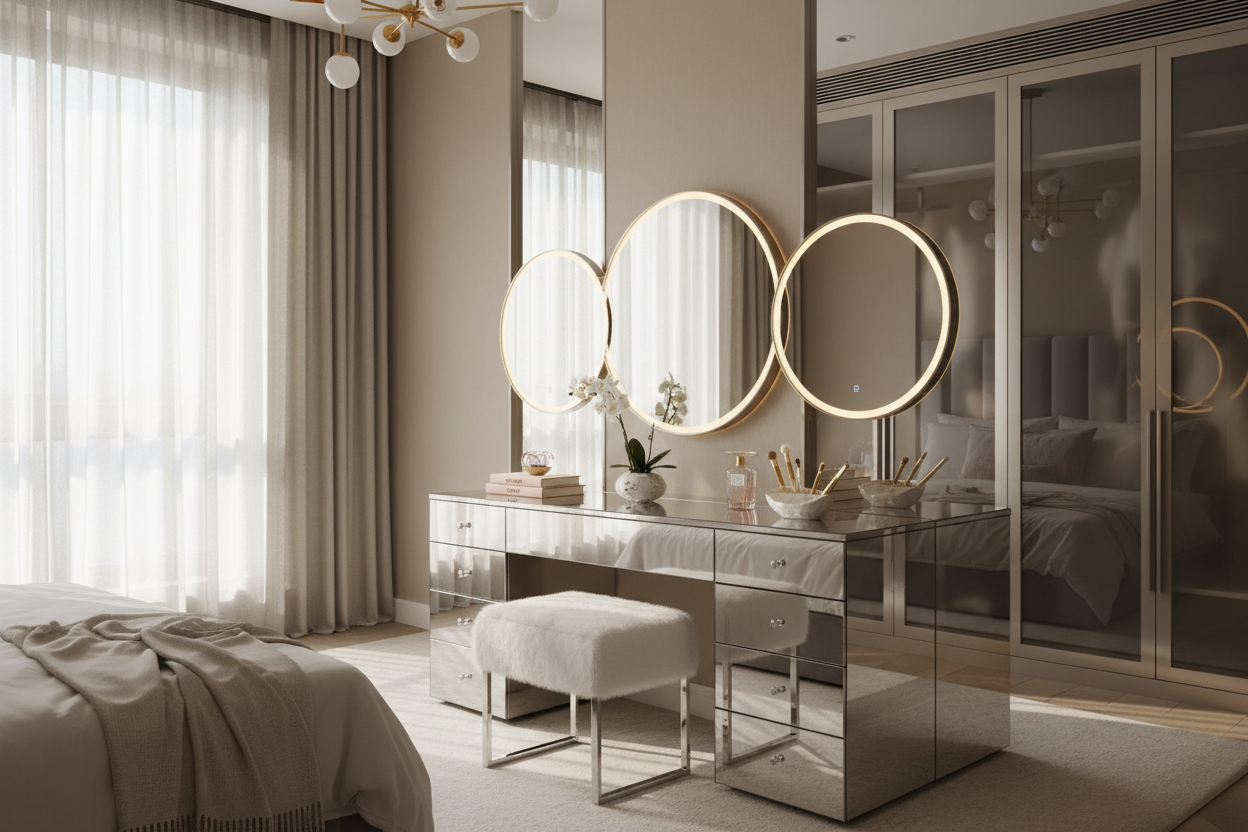 How to Style a Mirrored Vanity with Lights for a Luxury Look