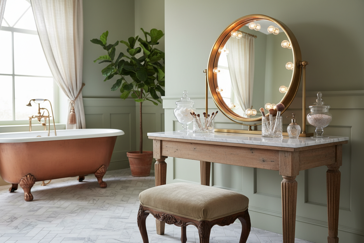 How to Style a Vintage Lighted Vanity Mirror for Luxury
