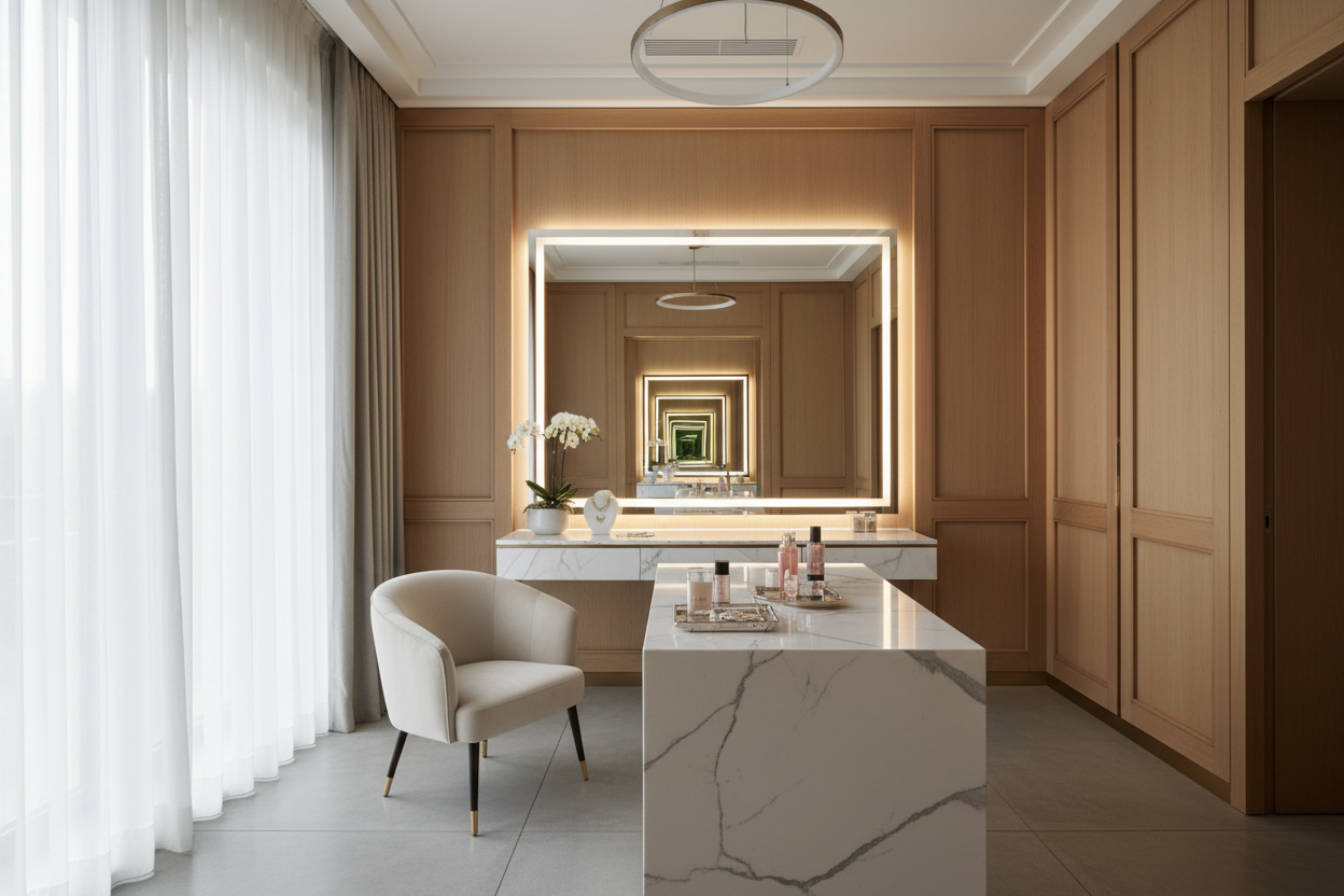 How to Style a Lighted Dressing Room Mirror for Luxury