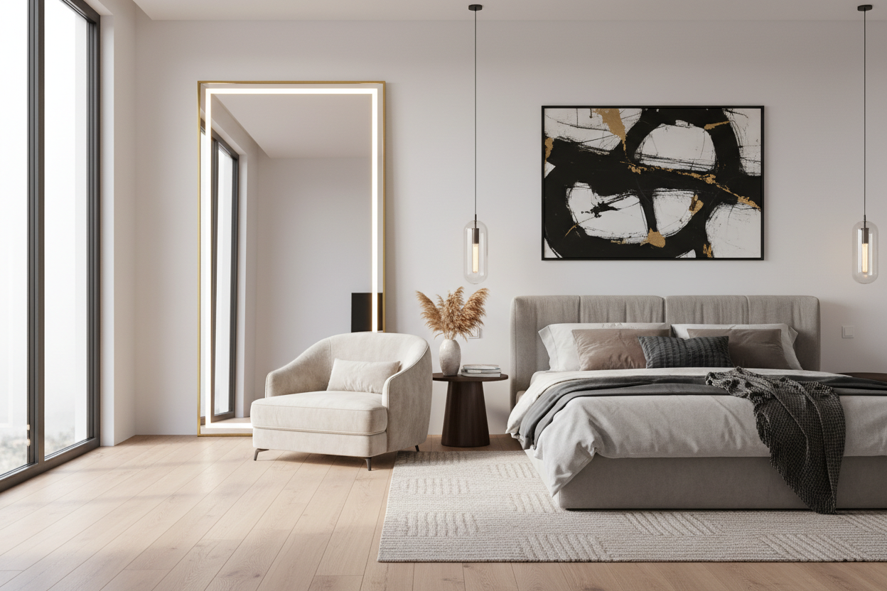 How to Style a Full Length Mirror with Lights for Luxury