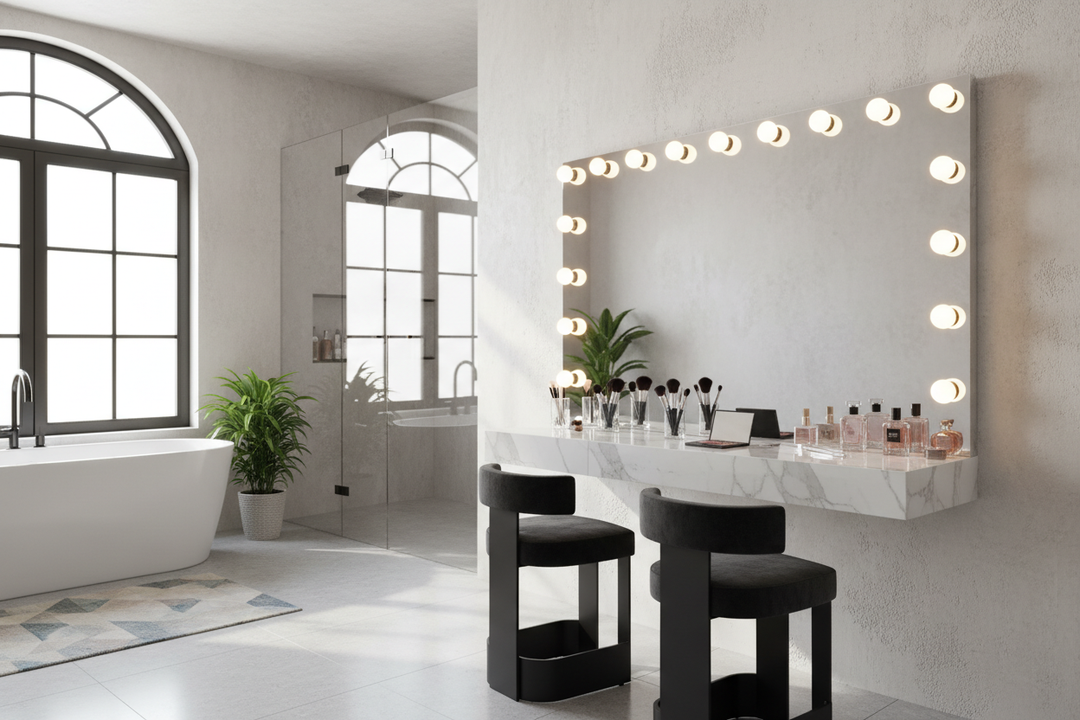 Master the Glow: Styling a Big Vanity Mirror with Lights